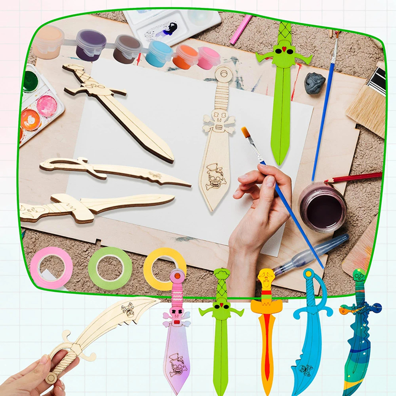 Cosplay Prop Paint - Wooden DIY Drawing Pirate Wooden Sword
