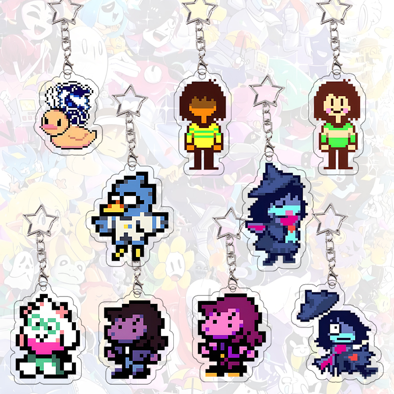 Acrylic Cosplay Prop - Pixel Deltarune Acrylic Keychain Bag Decor