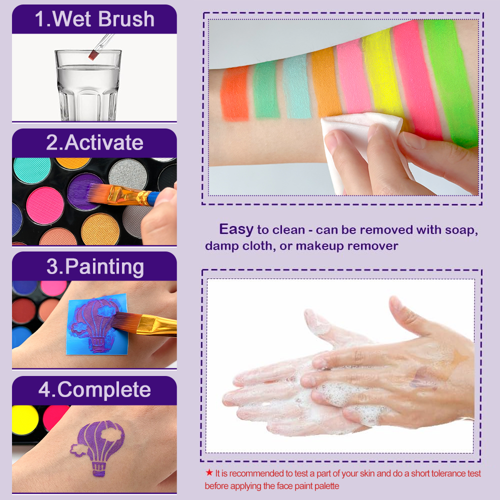 22 Color Face Body Painting Ki - Cosplay Prop Paint recension och pris