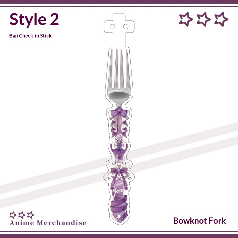 Anime Acrylic Bowknot Fork Sha - Acrylic Cosplay Prop recension och pris