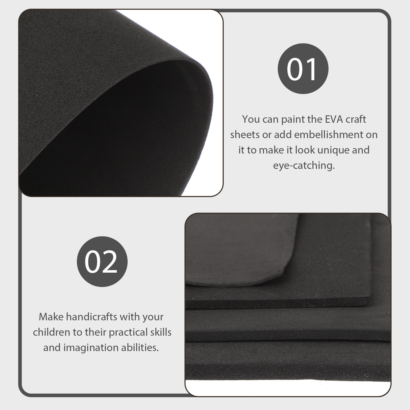 4Pcs Eva Craft Sheets Foam Boa - Cosplay Prop Foam Board recension och pris
