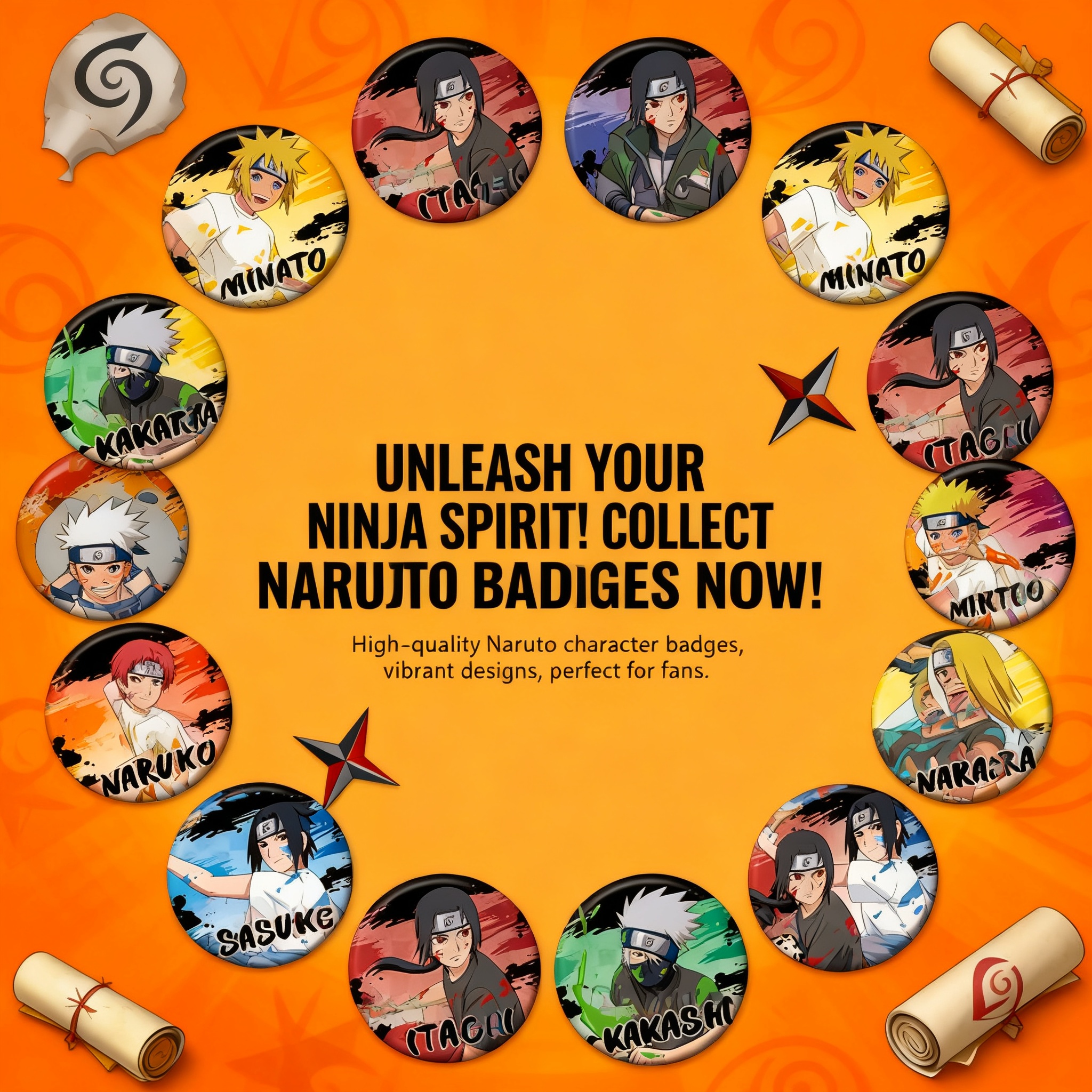Naruto Badge Set Sasuke Naruto - Cosplay Prop Paint recension och pris